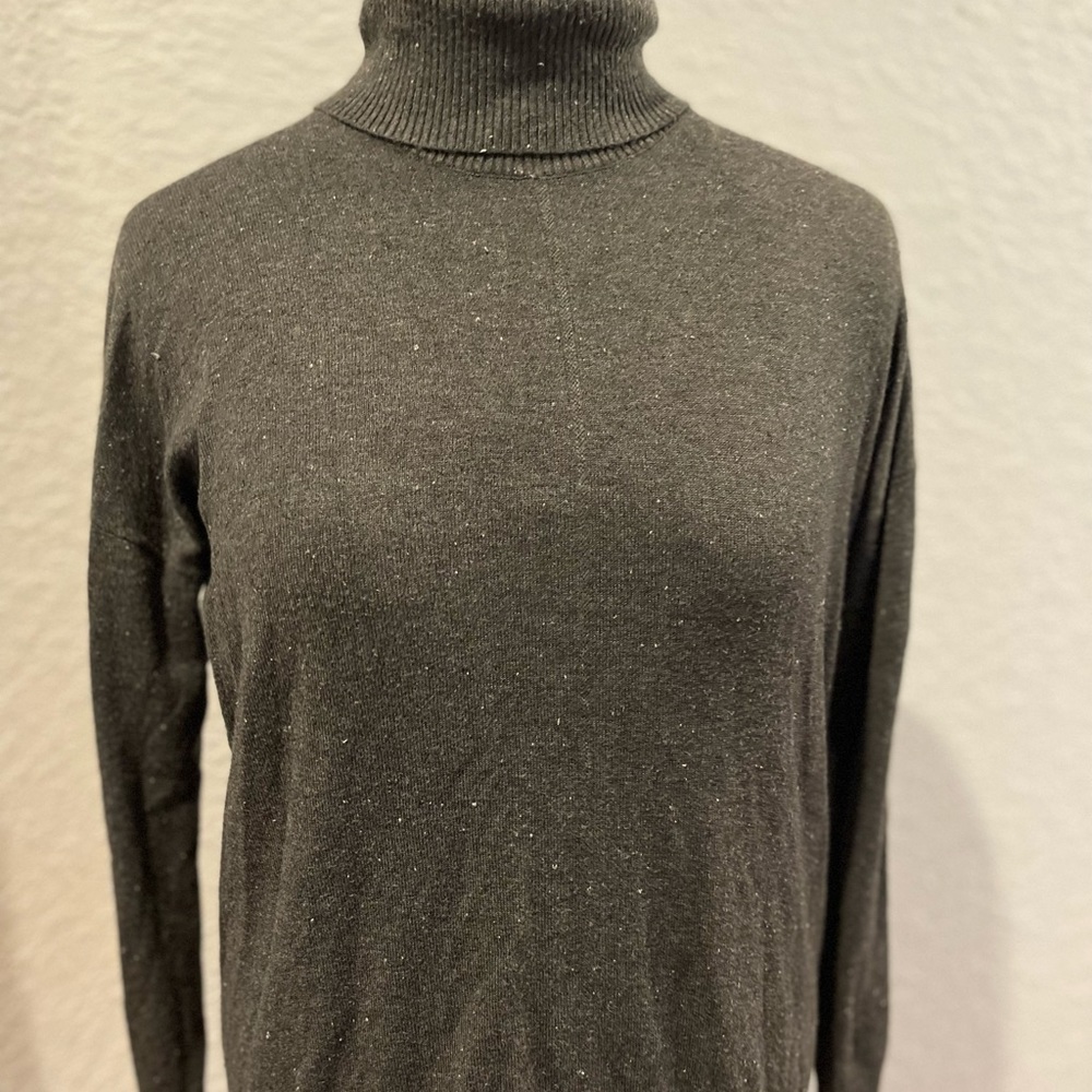 Dark Gray Heather Philomena Petti Tutleneck Sweater Long Winter Fall Clothes